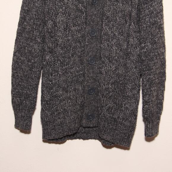 Pronto Uomo Fisherman's Grandpa Cardigan Sweater Size Small Chunky Cable Knit - Picture 4 of 9